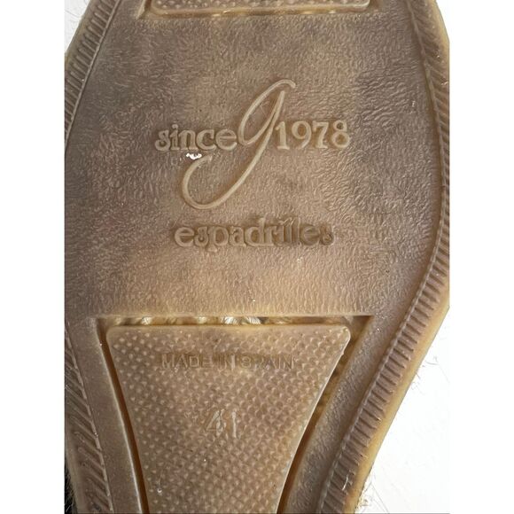 Gaimo Women Tan Black Espadrille Shoes Sandals Slingback Size 41 US 9-9.5 Wedge - Picture 8 of 11